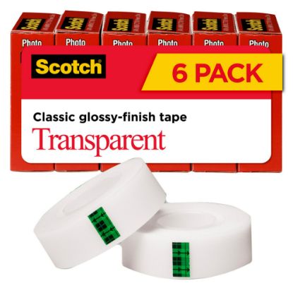 Picture of Scotch Transparent Tape, 3/4in x 1000in, Clear, Pack of 6 rolls