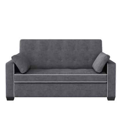 Picture of Lifestyle Solutions Serta Andrew Convertible Sofa, Queen Size, 39-3/5inH x 72-3/5inW x 37-3/5inD, Charcoal