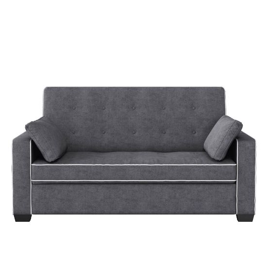 Picture of Lifestyle Solutions Serta Andrew Convertible Sofa, Queen Size, 39-3/5inH x 72-3/5inW x 37-3/5inD, Charcoal