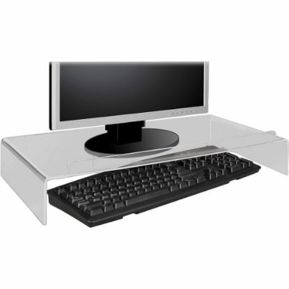 Picture of Kantek Acrylic Monitor Stand with Keyboard Storage - Up to 19in Screen Support - 50 lb Load Capacity - CRT Display Type Supported21.3in Width - Desktop - Acrylic - Clear