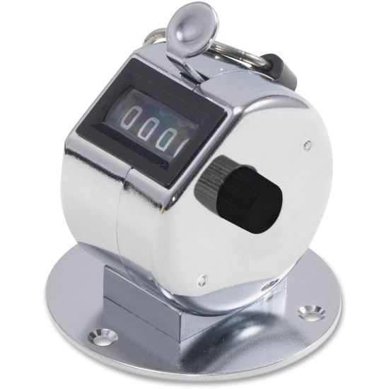 Picture of Advantus Desk Model Tally II Tally Counter - 4 Digit - Finger Ring, Desk Mountable - Chrome