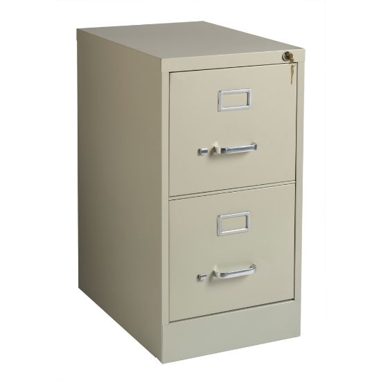 Picture of WorkPro 22inD Vertical 2-Drawer Letter-Size File Cabinet, Metal, Putty