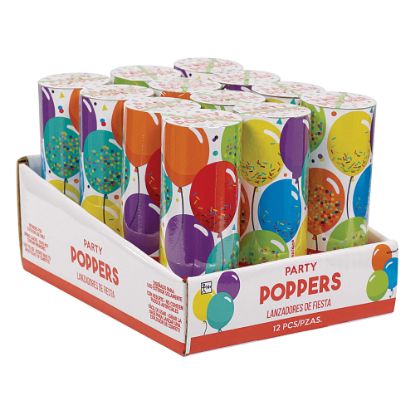 Picture of Amscan Birthday Celebration Confetti Poppers, 4-1/2in x 1-1/2in, Multicolor, Pack Of 12 Poppers