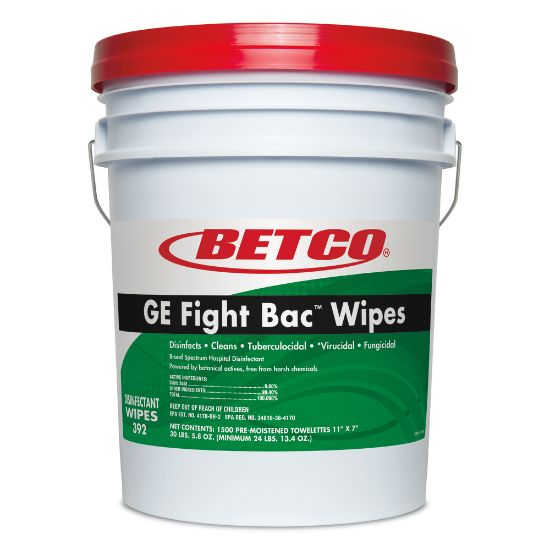 Picture of Betco Big Bucket GE Fight Bac Wipes, Fresh Scent, 7in x 11in, Bucket Of 1,500 Wipes