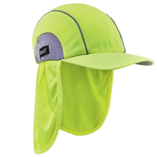 Picture of Ergodyne Chill-Its 6650 High-Performance Hat With Neck Shade, One Size, Lime