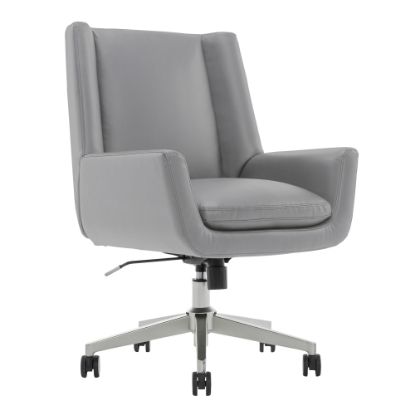 Picture of Serta SitTrue Montair Faux Leather Mid-Back Manager Office Chair, Gray