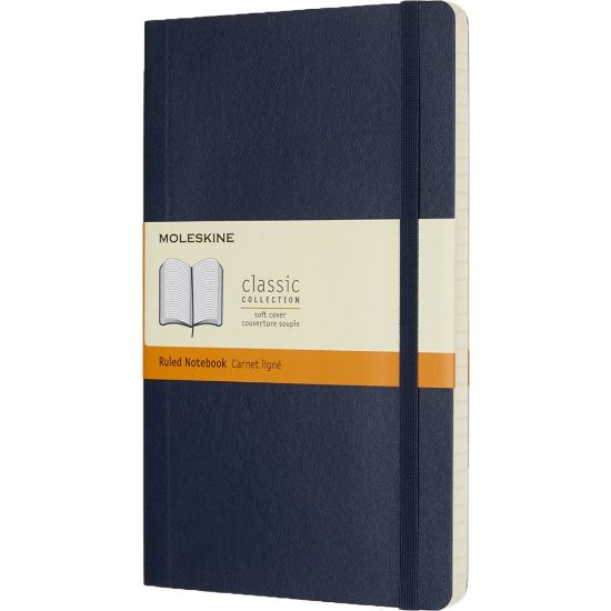 Picture of Moleskine Classic Soft Cover Notebook, 5in x 8-1/4in, Ruled, 192 Pages, Sapphire Blue