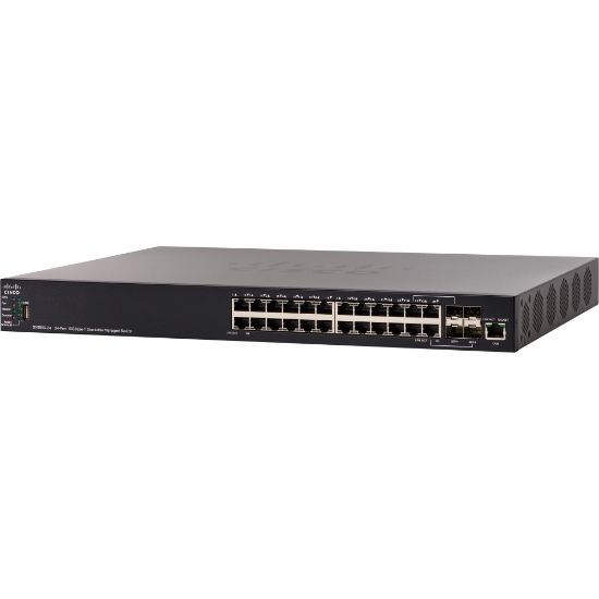 Picture of Cisco SX550X-24 24-Port 10GBase-T Stackable Managed Switch - 24 Ports - Manageable - 2 Layer Supported - Twisted Pair - Rack-mountable - Lifetime Limited Warranty