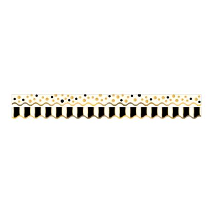 Picture of Barker Creek Scalloped-Edge Double-Sided Borders, 2 1/4in x 36in, Gold Bars, Pack Of 13