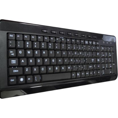 Picture of AVS Gear Black Multimedia LED Luminescent USB Keyboard with Light Switch