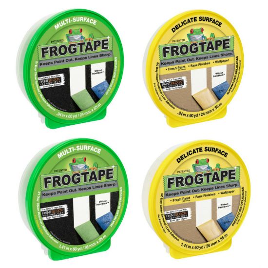 Picture of Duck Brand FrogTape Multi-Surface And Delicate Surface Painters Tape Rolls, Pack Of 4 Rolls