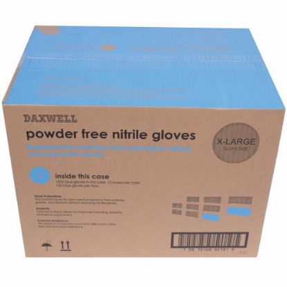 Picture of Daxwell Nitrile Gloves, X-Large, 100 Pairs Per Box, Case Of 10 Boxes