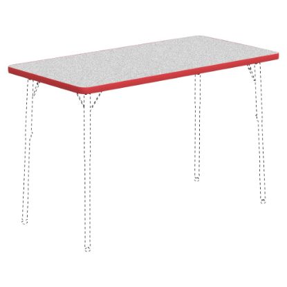 Picture of Lorell Classroom Rectangular Activity Table Top, 48inW x 24inD, Gray Nebula/Red