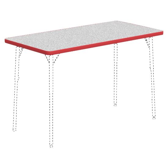 Picture of Lorell Classroom Rectangular Activity Table Top, 48inW x 24inD, Gray Nebula/Red