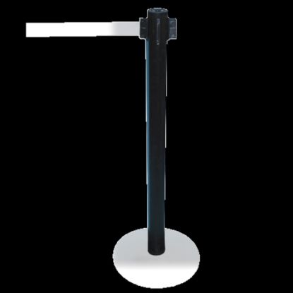 Picture of Tatco Adjusta-Tape Black Crowd Control Stanchions, 40inH, Black, Box Of 2