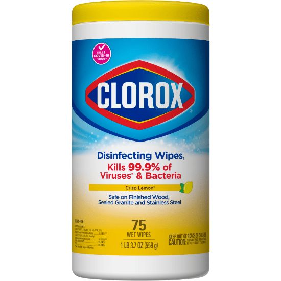 Picture of Clorox Disinfecting Wipes, Bleach Free Cleaning Wipes - Crisp Lemon - 75 Count