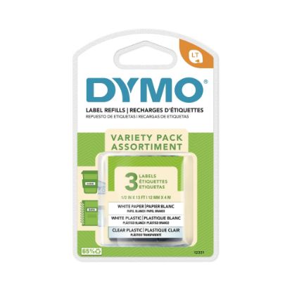 Picture of DYMO LT 12331 Variety Tapes, 0.5in x 13ft, Pack Of 3