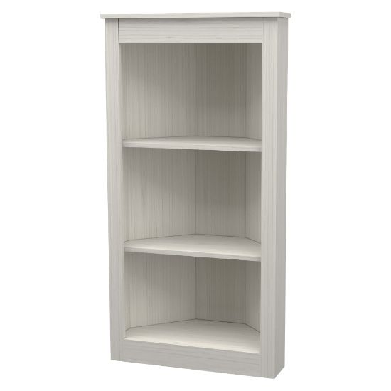 Picture of Inval America 48inH 3-Shelf Corner Bookcase, Washed Oak