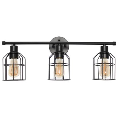 Picture of Lalia Home 3-Light Industrial Wired Vanity Light, 6-1/2inW, Black