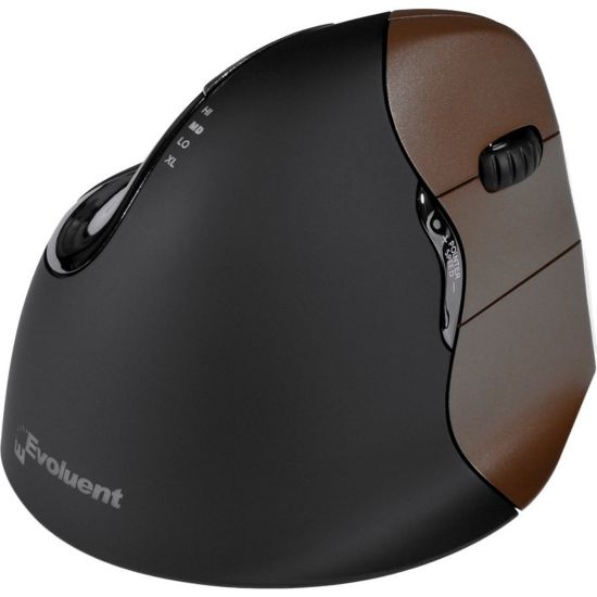 Picture of Evoluent Verticalmouse 4 Small Wireless Mouse - Optical - Wireless - Radio Frequency - 1 - USB - 2600 dpi - Scroll Wheel - 6 Button(s) - Right-handed