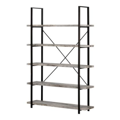 Picture of South Shore Gimetri 70inH 5-Shelf Shelving Unit, Soft Gray