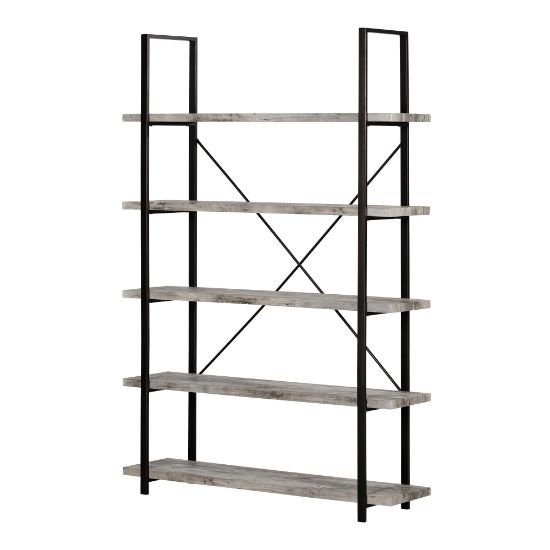 Picture of South Shore Gimetri 70inH 5-Shelf Shelving Unit, Soft Gray