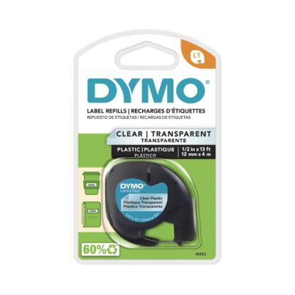 Picture of DYMO LT 16952 Black-On-Clear Tape, 0.5in x 13ft