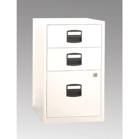 Picture of Bisley 14-13/16inD Vertical 3-Drawer Under-Desk File Cabinet, White