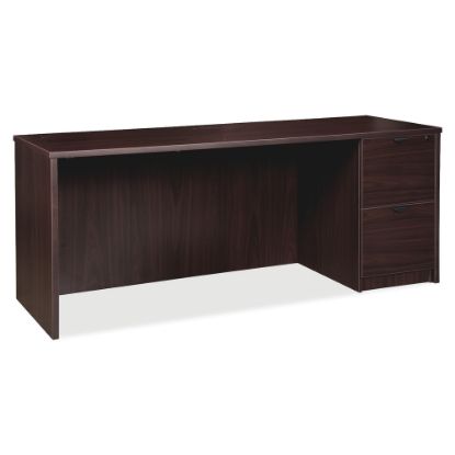 Picture of Lorell Prominence 2.0 66inW Right-Pedestal Credenza Computer Desk, Espresso