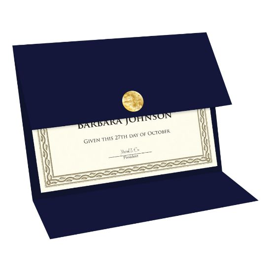 Picture of Geographics Recycled Certificate Holder - Navy - 30% Recycled - 5 / Pack