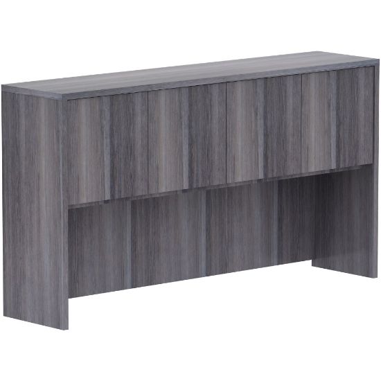 Picture of Lorell Laminate Desk Hutch, 36inH x 66inW x 15inD, Weathered Charcoal