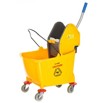 Picture of Alpine Mop Bucket With Down-Press Wringer, 36 Qt, 35inH x 15inW x 25inD, Yellow