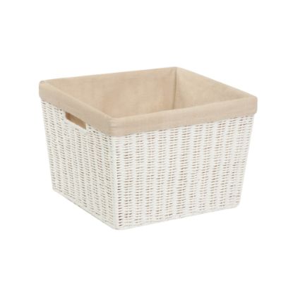 Picture of Honey-Can-Do Paper Rope Basket With Liner, Medium Size, 10in x 15in x 13in, White