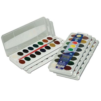 Picture of Prang Semi-Moist Washable Watercolor Sets, 1 Oz, Assorted Colors, 16 Colors Per Set, Pack Of 6 Sets