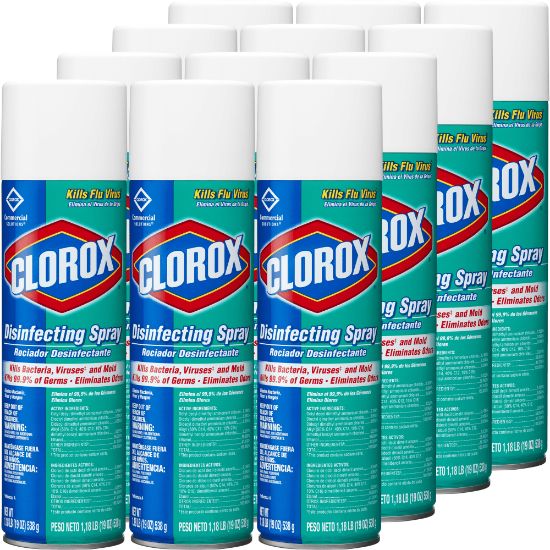 Picture of Clorox Disinfecting Spray, Fresh Scent, 19 Oz Bottle, Case Of 12