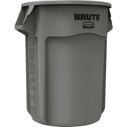 Picture of Rubbermaid Commercial Brute Vented 55-gallon Container - 55 gal Capacity - 33.2in Height x 26.4in Diameter - Gray - 3 / Carton