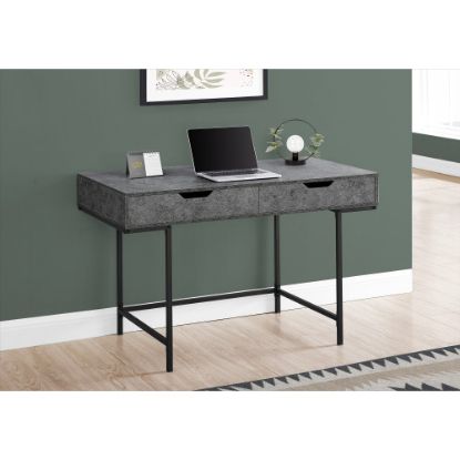 Picture of Monarch Specialties Pollard 48inW Computer Desk, Gray Stone/Black