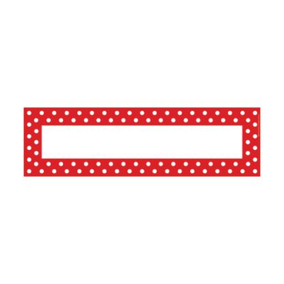 Picture of Barker Creek Double-Sided Desk Tags/Bulletin Board Signs, 3 1/2in x 12in, Red-And-White Dot, Pre-K To 6th Grade, Pack Of 36