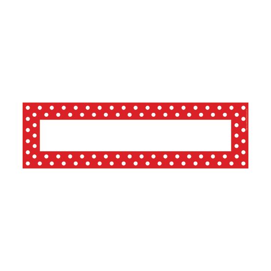 Picture of Barker Creek Double-Sided Desk Tags/Bulletin Board Signs, 3 1/2in x 12in, Red-And-White Dot, Pre-K To 6th Grade, Pack Of 36