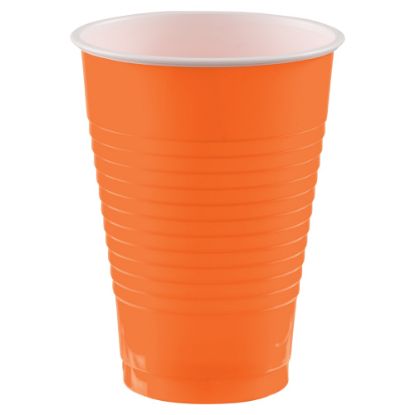 Picture of Amscan 436811 Plastic Cups, 12 Oz, Orange Peel, 50 Cups Per Pack, Case Of 3 Packs