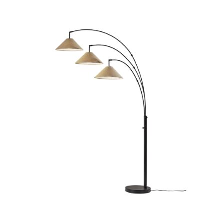 Picture of Adesso Braxton 3-Arm Arc Lamp, 86inH, Dark Bronze/Light Brown