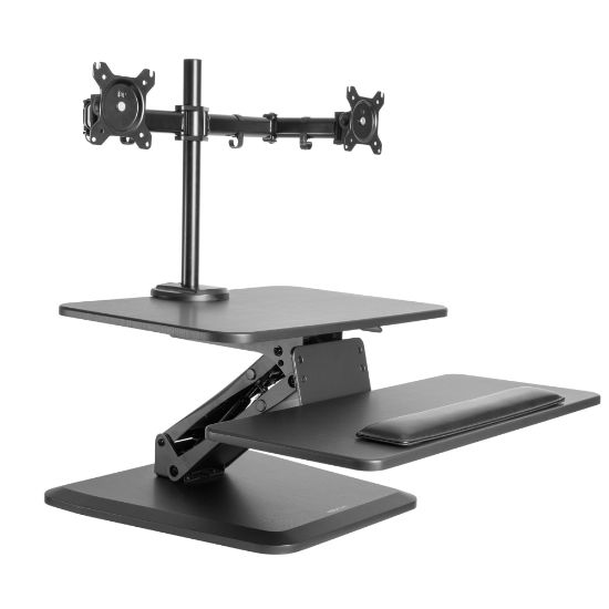 Picture of Mount-It! MI-7914 31inW Sit-Stand Standing Desk Converter With Dual Monitor Mount Combo, Black