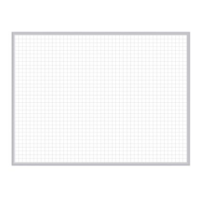 Picture of Ghent Grid 1in x 1in Magnetic Dry-Erase Whiteboard, 24in x 36in, Aluminum Frame With Satin Silver Finish