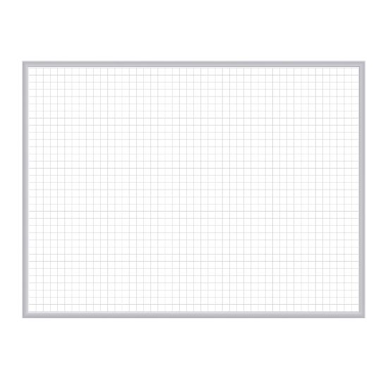 Picture of Ghent Grid 1in x 1in Magnetic Dry-Erase Whiteboard, 24in x 36in, Aluminum Frame With Satin Silver Finish