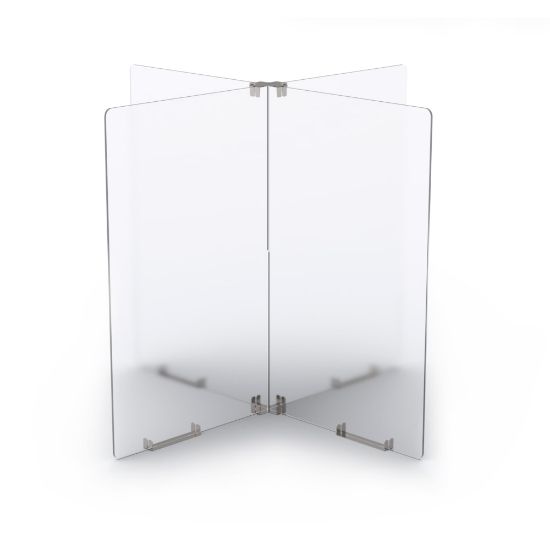 Picture of MARVEL 4-Way Table Divider, 24inH x 30inW x 30inD, Clear/Silver