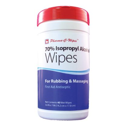 Picture of Pharma-C-Wipes 70% Isopropyl Alcohol Wipes, 5-1/2in x 7in, Canister Of 40 Wipes