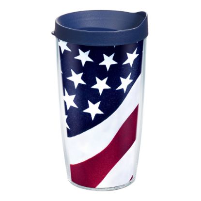 Picture of Tervis Colossal Tumbler With Lid, American Flag, 16 Oz, Clear