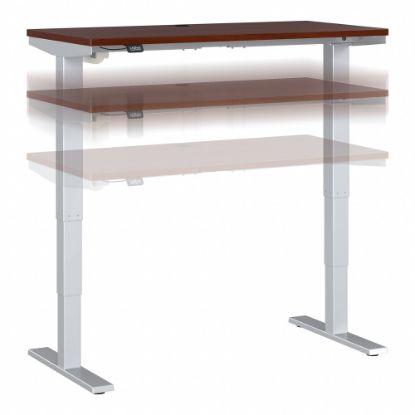 Picture of Move 40 Series by Bush Business Furniture Electric 48inW Height-Adjustable Standing Desk, 48in x 24in, Hansen Cherry/Cool Gray Metallic, Standard Delivery