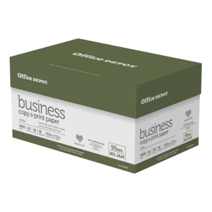 Picture of Office Depot Business Multi-Use Printer & Copy Paper, 10 Reams, White, Letter (8.5in x 11in), 5000 Sheets Per Case, 20 Lb, 92 Brightness