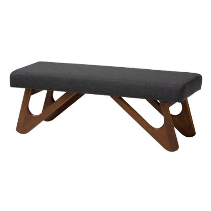 Picture of Baxton Studio 9777 Bench, 17-3/4inH x 48-5/8inW x 18-1/2inD, Walnut/Dark Gray